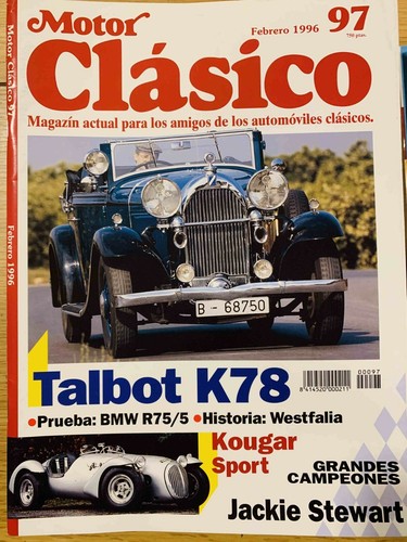 Motor Clasico Heft97 2/96 Talbot K78,Kougar Sport,Westfalia,BMW R75/5,J. Stewart