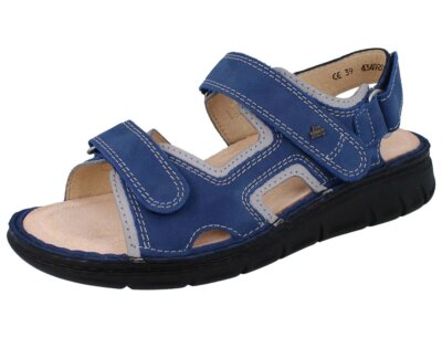 FINN COMFORT Wanaka Soft Damen Trekkingsandale blau grau Nubukleder