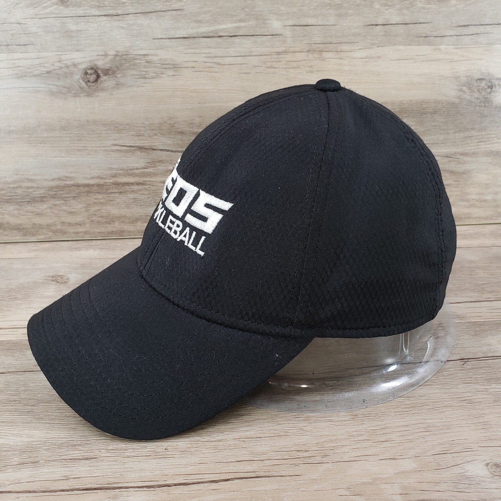 EOS Pickleball Hat Cap Strap Back Black Spell Out… - image 5