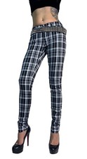 TRIPP WHITE BLACK G PLAID ROCK STAR SKINNY JEAN PANTS MOTO METAL PUNK IS6235P