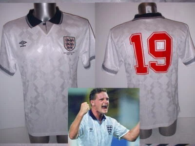 SCORE DRAW (OFFICIAL ENGLAND) England 1990 Gascoigne Gazza Retro Shirt Jersey NEW S M L XL Football Score Draw