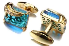 Fashion Men Cufflinks 1 Pair of Shirt Suit Cuff Links Jewelry Rhinestone Classic