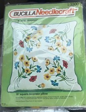 Vintage BUCILLA Needlecraft 16" Pillow Kit Floral Filigree 3300 New