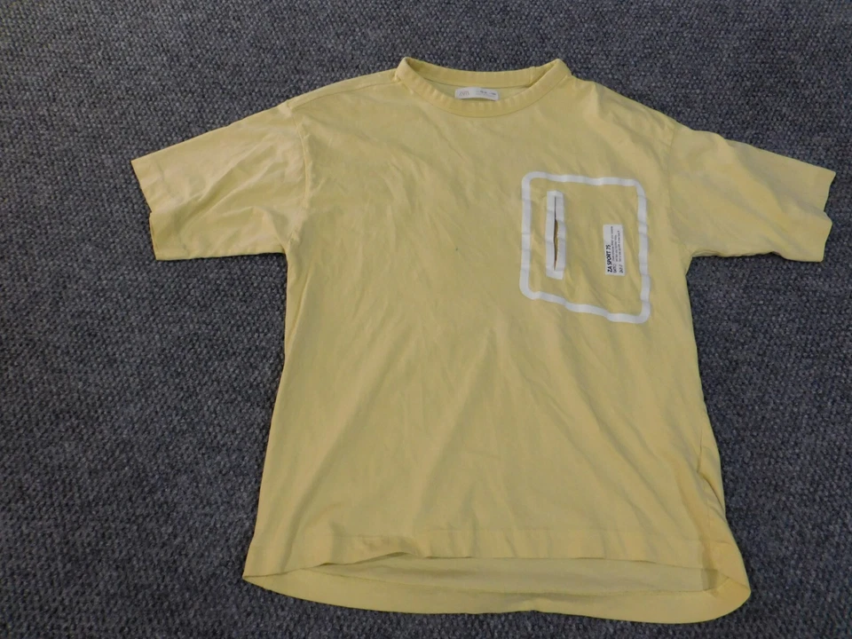 zara boys 13-14 shirt yellow graphic tee sports classic - Image 3 of 4