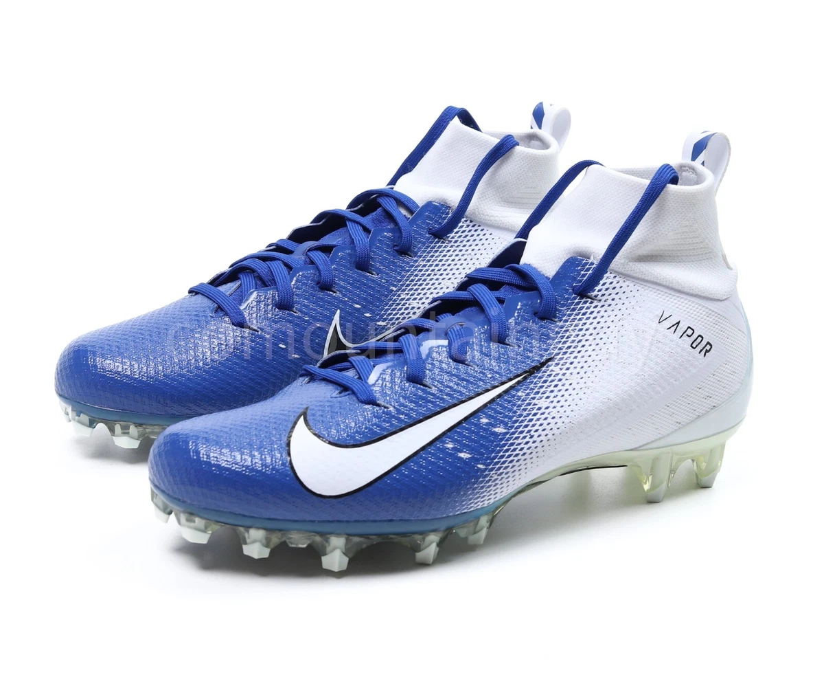 Nike Vapor Untouchable Pro 3 Football Cleats White/Blue AO3021-145 Mens Size 13