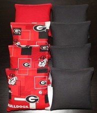 Cornhole Bean Bags made w GEORGIA BULLDOGS Fabric ACA Regulation UGA Game Toss