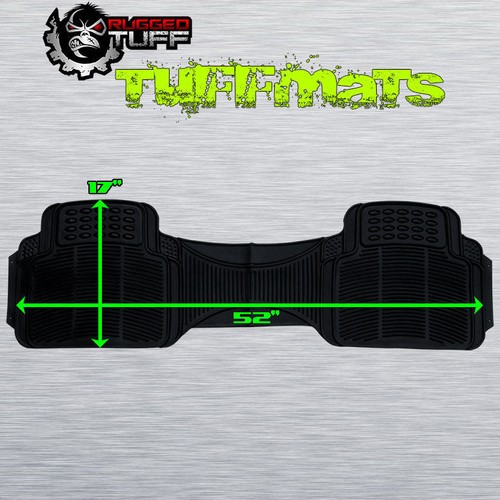 Rugged TUFF Floor Mats Universal New 5 Pc Black All Weather Trim Cut Heavy Duty 702334239827 eBay
