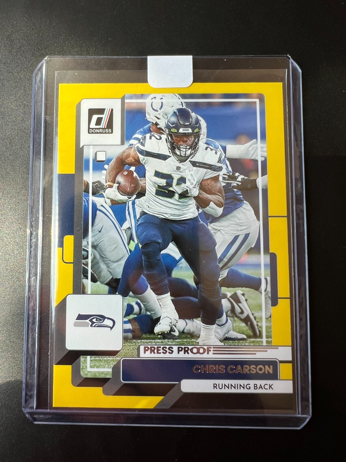 Chris Carson 2022 Panini Donruss Football #33 - PRESS PROOF - YELLOW