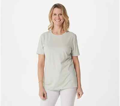 Denim & Co. BRRR Jersey Cool to Touch Crew Neck Top-Desert Sage-2X-NEW-A395978