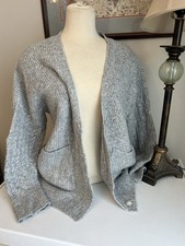 Abercrombie  Fitch Button Down Cardigan Sweater Women's Gray Cable Knit Sz m
