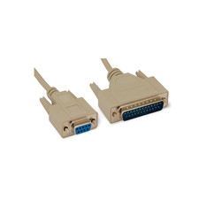 6ft Modem Cable DB9 Female to DB25 Male - Beige
