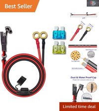 10AWG 2FT SAE to O Ring Terminal Charger Cable with Waterproof Design