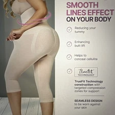 CURVEEZ WOMEN'S BARELY THERE HIGH WAIST LAYERING LEGGING SHAPEWEAR~SIZE XL~ NUDE