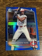 QUENTIN YOUNG 2025 Bowman Draft #BDC-92 1st True Blue Refractor /150