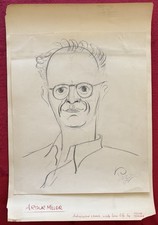 ARTHUR MILLER PLAYWRIGHT ORIGINAL SKETCH by OSCAR BERGER FROM HIS COLLECTION