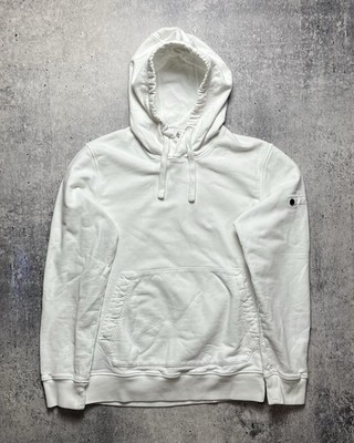 Stone Island Men's White Cotton Pullover Hoodie Sweatshirt Size M Art 771564120