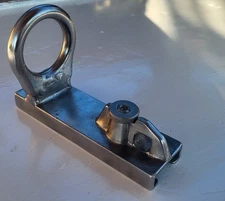 LARGE STAINLESS SPINNAKER CAR /SLIDE W/SPRING  STOP large Sailboat Parts 1 1/4"