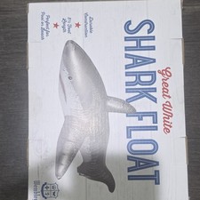 Wembley Great White Shark Inflatable Ride On 5.5 Feet Durable Construction Gray