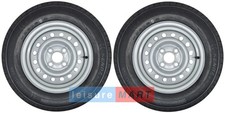 Pair 155x13 Trailer Wheels & Tyre (155 80 R1384N) 155 x 13 Inch 4 Stud 100mm PCD