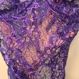 Vintage Victoria Secret Gold Label 34B Purple Lace Teddy Bodysuit One Piece