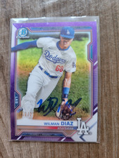 Wilman Diaz Signed 2021 Bowman Chrome Baseball Card Dodgers #BDC-184 /250