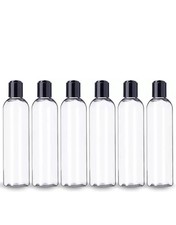 8oz Empty Plastic Bottles with Disc Top Flip Cap 8pack ; BPA-Free Containers