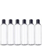 8oz Empty Plastic Bottles with Disc Top Flip Cap (8pack); BPA-Free Containers