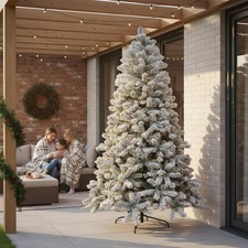 4FT-7FT Christmas Tree Green Snowy Yukon Pine Artificial Bushy Xmas Home Decor