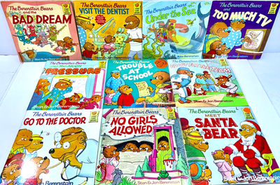 #ad Lot of 10 Berenstain Bears Books Bad Dream Doctor Pressure School Too Much TV $14.95
