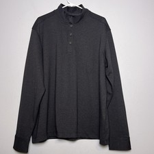 Brooks Brothers Men's 1/4 Button Pullover Sweatshirt Sz XL Mock Neck Office