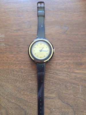 Vintage DIANTUS Women s 42mm Swiss Mechanical Watch Clear Brown Gold Dial Runs