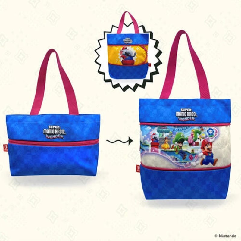 Sac shopping Super Mario Bros Wonder en tissu pour les courses et sorties quotidiennes des fans