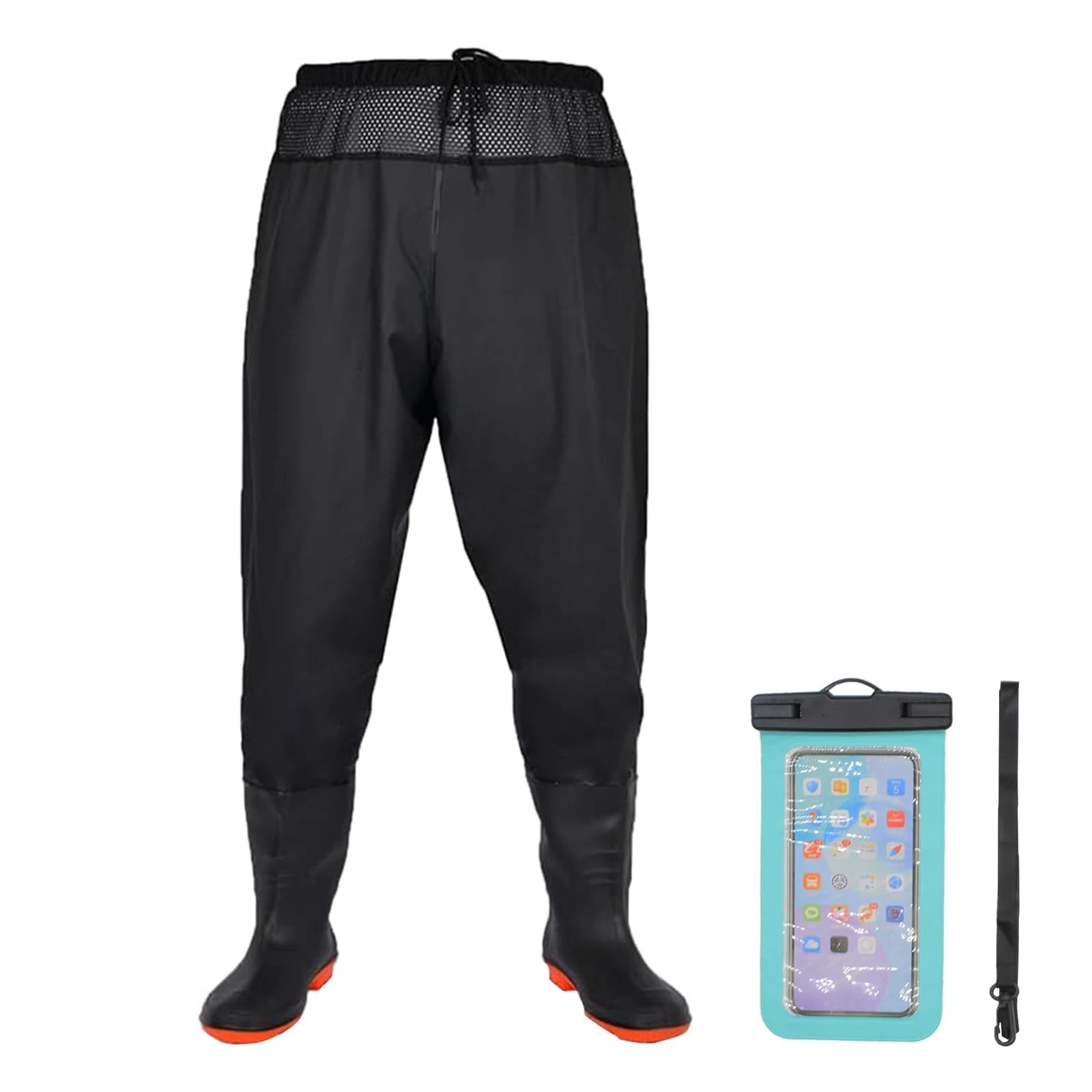 Fishing Waist Waders Nylon/PVC Waterproof Hunting Wader Pants with Boots, Wai...