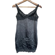 Vintage Vanity Fair Body Briefer Women 36 Black Good Lace Trim Underwire 61-194