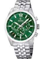 Festina F20742/2 Timeless Chronograph 44Mm 10ATM Quarz Herren GrüN Silber