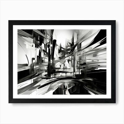 Verzerrte Realität Abstrakt Schwarz Ein Gerahmtes Wandbild Poster Leinwanddruck Bild