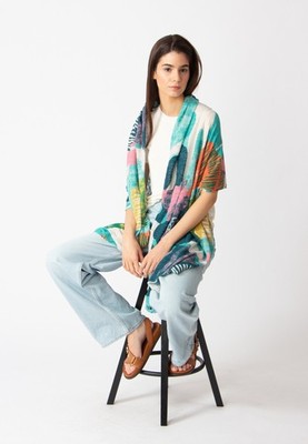 IVKO - Printed Scarf Maximalist Tropics Pattern Aqua
