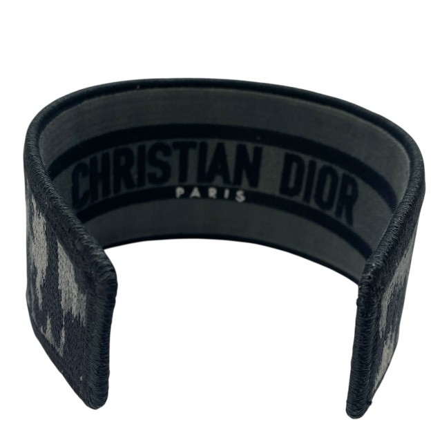 Christian Dior Oblique Leopard Canvas Headband Hair Band Accessory Gray Black thumbnail 3