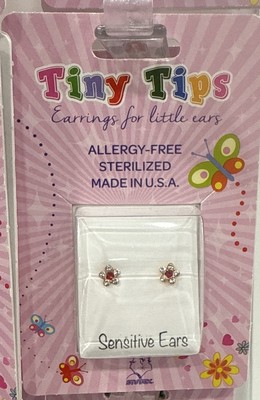 Studex Tiny Tips Earrings For Little Ears TT-6047 GP Crystal Ruby