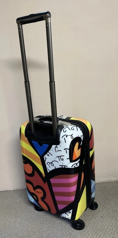 Heys A New Day 21" Transparent Carry On Luggage Spinner Romero Britto Hard Shell - Image 3 of 4
