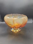 Vintage Northwood Marigold Carnival Glass Footed Scalloped Bowl