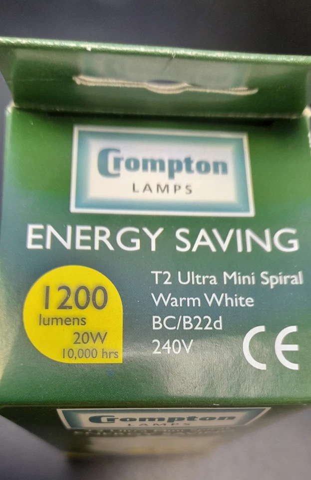 Crompton Lamps 20W T2 Ultra Mini Spiral Rapid Start Bulb, Energy Saving - Image 4 of 4