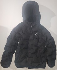 Jordan Black Puffer Hooded Jacket Size Medium