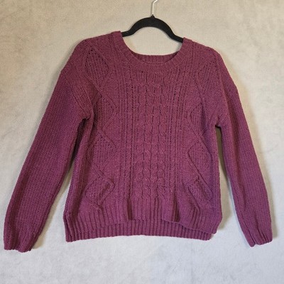 SO Chenille Cable Knit Sweater Women's XS Cozy Soft Casual Classic Warm
