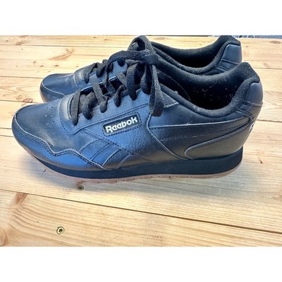 Reebok Royal Glide Mens Sneakers Black Leather Gum Sole Low Top Shoes 9.5