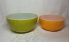 VTG Anchor Hocking Fire King Primary Colors Mixing Bowls Gumdrop Shape set of 2