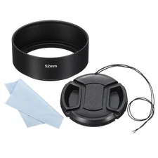 52mm Lens Hood, Standard Focus Inside Hood with 58mm Lens Cap and Cloth