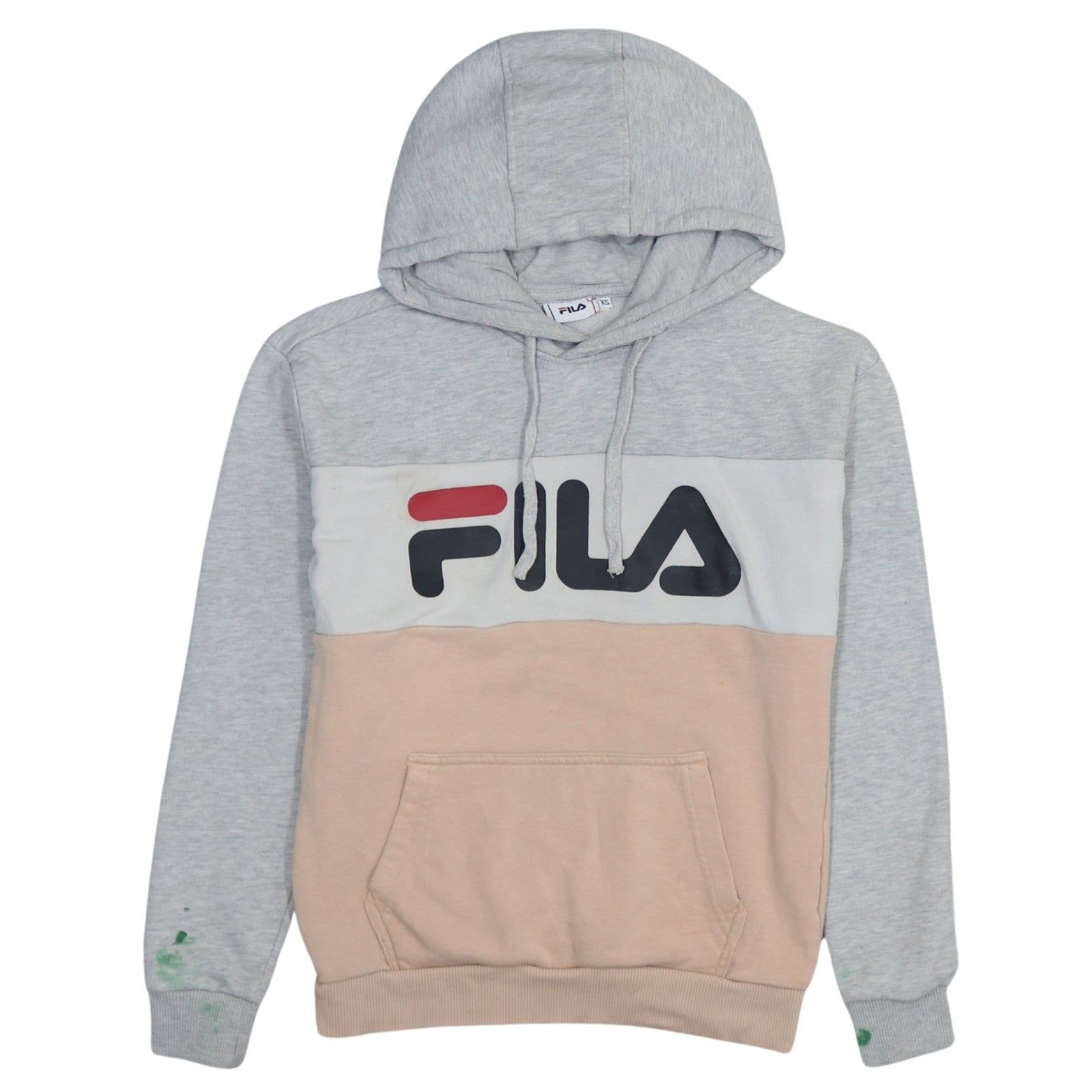 Felpa con cappuccio vintage FILA GRIGIA UOMO XS