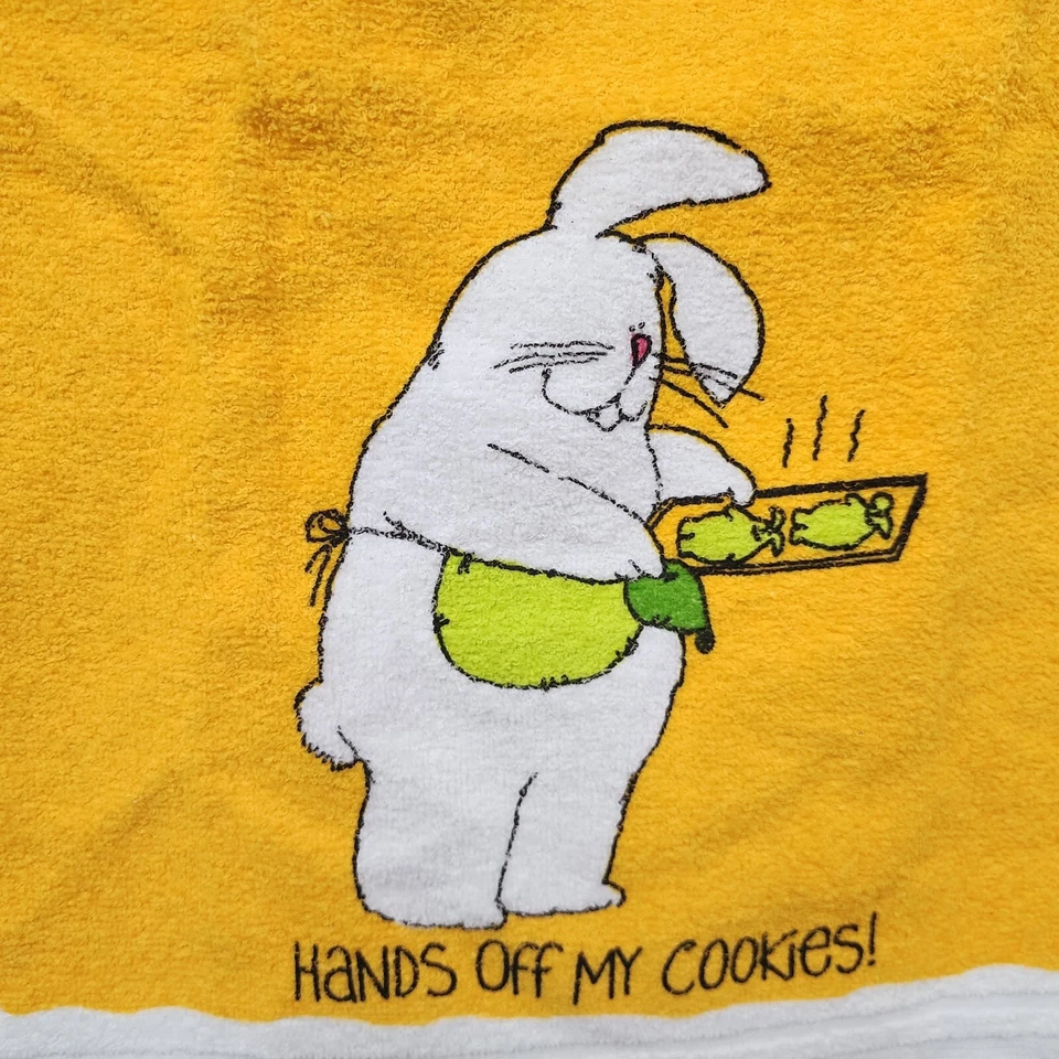 Toalla de cocina de colección Leshner x Gibson "Hand Off My Cookies" Funny Bunny Terry Foto 2 de 4