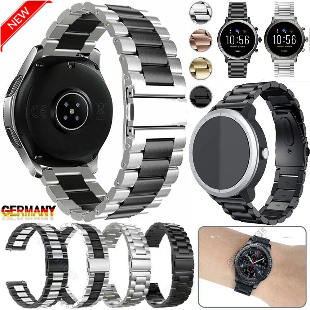SPGUARD Edelstahl-Armband Für Fossil Gen 5 – Schwarz, Massiv, Verstellbar, Mit Faltschließe
